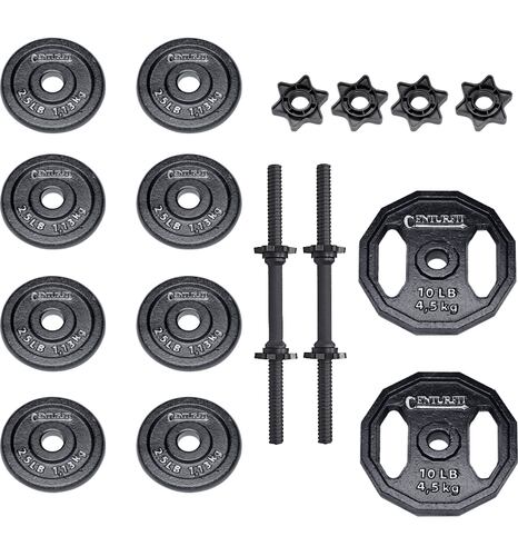 Mancuernas 40 lbs Set Pesas Discos Barra Mancuerna Gym
