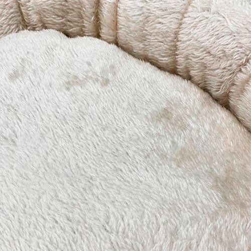 Cama Para Perro Chica Tipo Dona Anti Estrés Rosa Beige