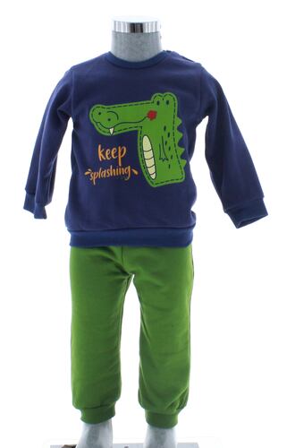 Conjunto Pants Bebé Azul Cocodrilo 2736 0 a 2 Años.