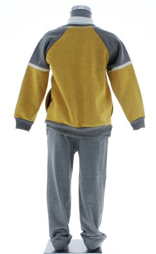 Conjunto Pants Niño Gris/Mostaza 2738 2 a 16 Años.