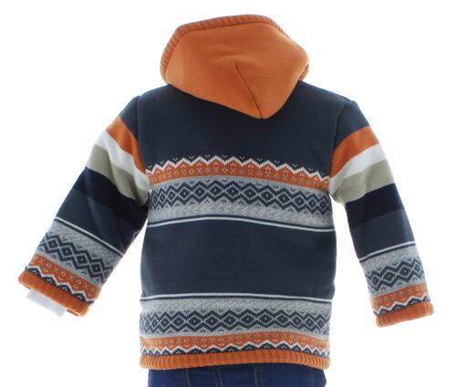 Chamarra Niño Pequeño Azul/Naranja Forrada 2631 0 a 2 Años.