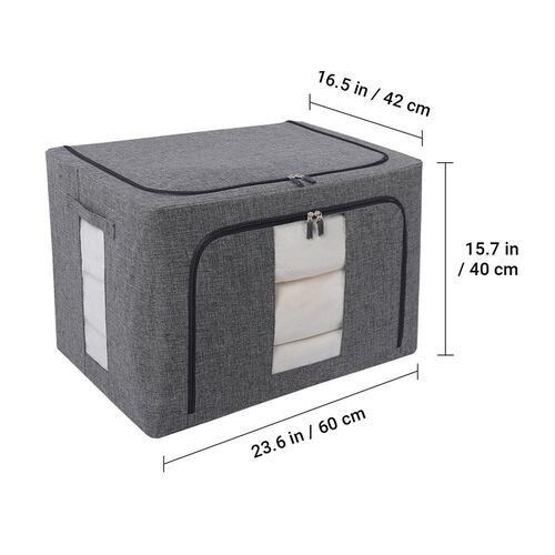 Caja Flexible de Almacenamiento Para Blancos , Set 2 piezas, Color Gris.