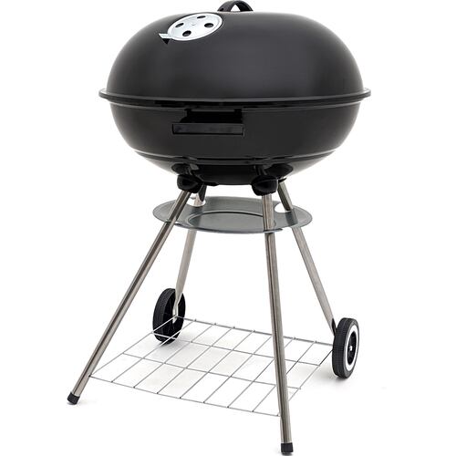Asador de Carne Carbon Portatil 22 Pulgadas Acero Inoxidable 2 Parrillas Ruedas