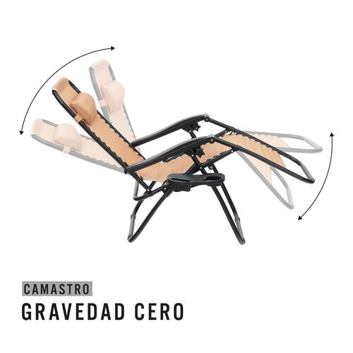 Camastro Plegable Silla Playa Jardin Gravedad 0 Reclinable