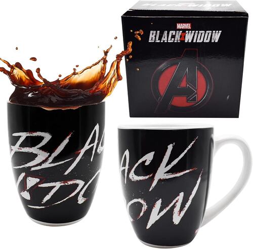 Black Widow Taza  Viuda Negra Marvel Tarro Ceramica 500 ml 