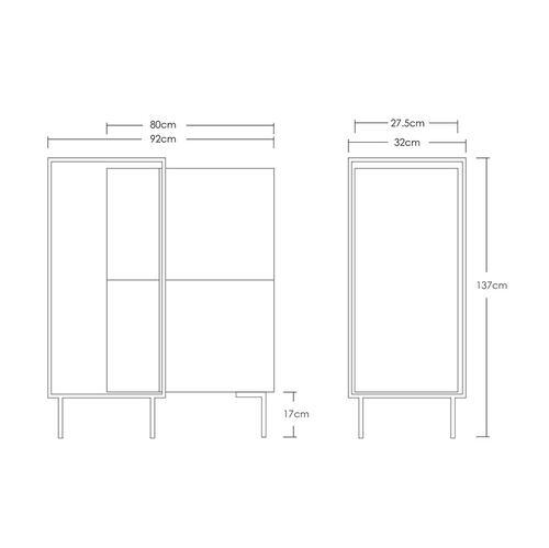 Credenza bufetera Minimalista con Estructura de Acero (Gris)