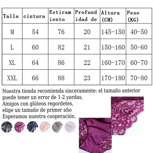 Pantaletas De Encaje Sin Costura Para Mujer, 6 Piezas.