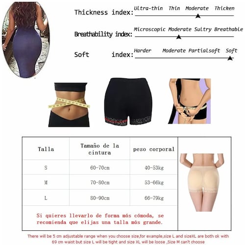 Panty Bombacha Levanta Gluteos Relleno Aumenta Lenceria TALLA CHICA
