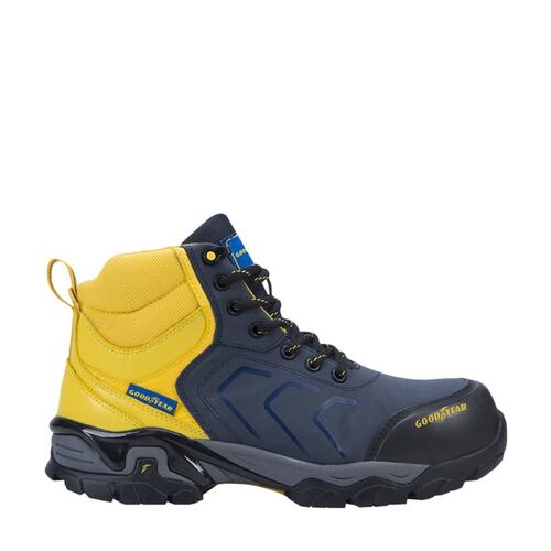 Botas de trabajo indusdtrial Goodyear con casquillo, azul con amarillo, mod. 1004784