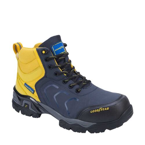 Botas de trabajo indusdtrial Goodyear con casquillo, azul con amarillo, mod. 1004784