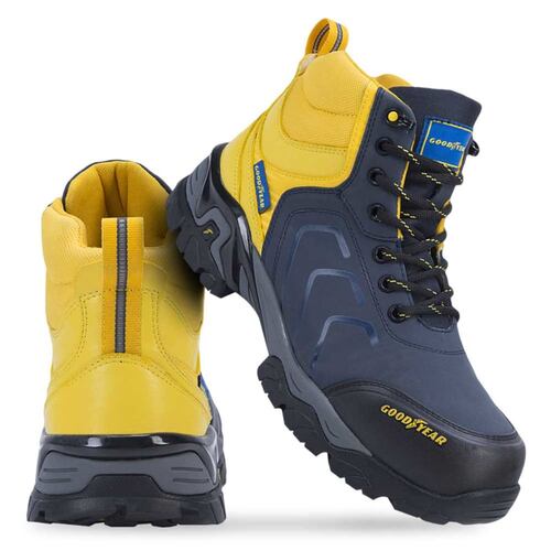 Botas de trabajo indusdtrial Goodyear con casquillo, azul con amarillo, mod. 1004784