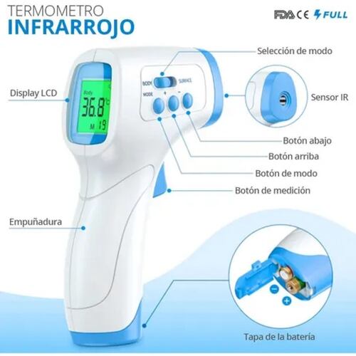 Termómetro Infrarrojo Digital | Frente Y Corporal Uso Médico.