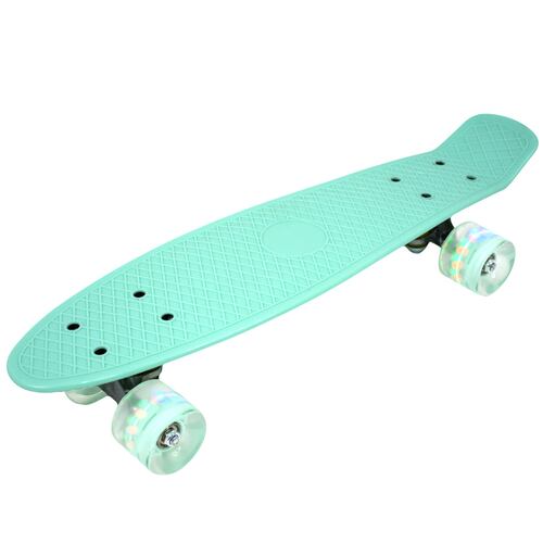 Patineta Penny Skate Clasica Antiderrapante Poliuretano Luces Led Menta