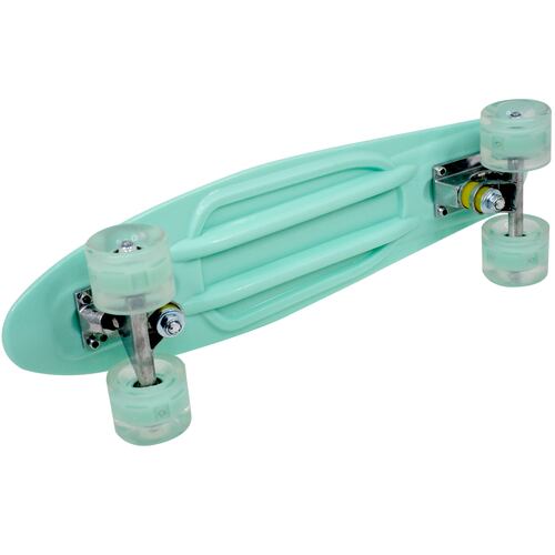 Patineta Penny Skate Clasica Antiderrapante Poliuretano Luces Led Menta