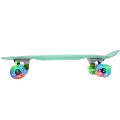 Patineta Penny Skate Clasica Antiderrapante Poliuretano Luces Led Menta