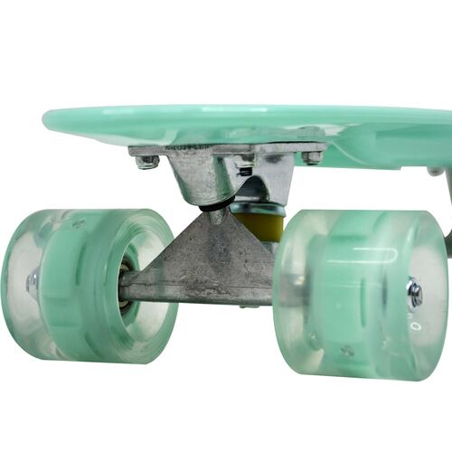 Patineta Penny Skate Clasica Antiderrapante Poliuretano Luces Led Menta