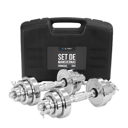 Set de Mancuernas Ajustables Altera de 15 KG con Estuche Incluido
