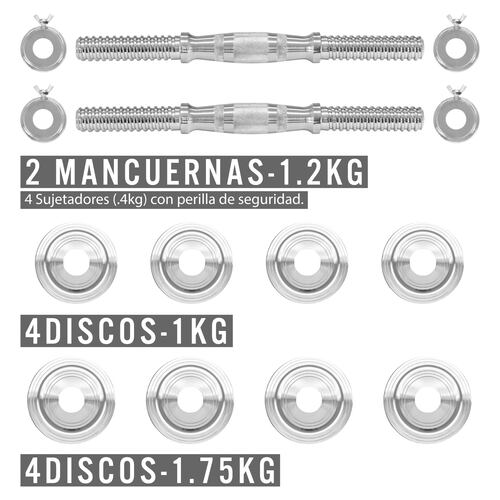 Set de Mancuernas Ajustables Altera de 15 KG con Estuche Incluido