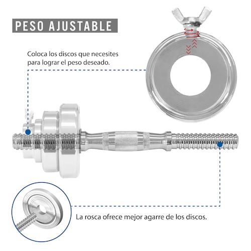 Set de Mancuernas Ajustables Altera de 15 KG con Estuche Incluido