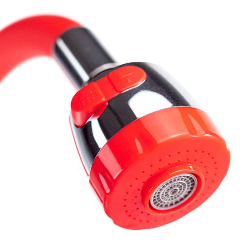 Mezcladora monomando de zinc con cuello flexible para fregadero de cocina.