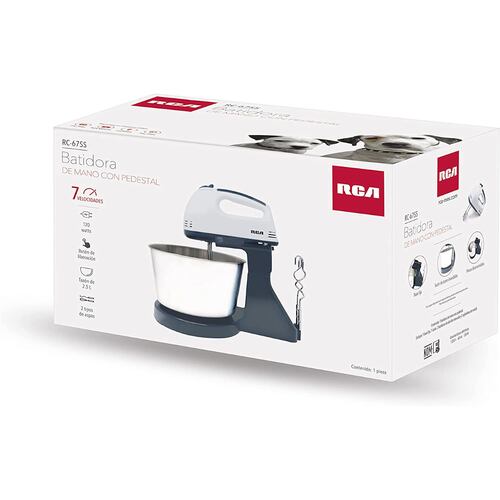 Batidora Mano con Pedestal RCA RC-67SS 7 Vel 120W Tazón 2.5L