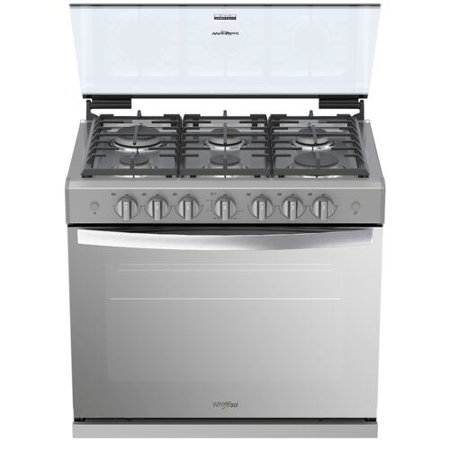 ESTUFA DE GAS EMPOTRABLE WHIRLPOOL WER3000D DE 76 CM (30 PULGADAS) EN ACERO INOXIDABLE Y ACABADO ESPEJO.