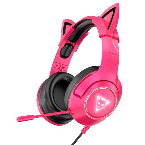 Audífonos Ocelot Gaming OGH03, de Diadema, RGB, Micrófono Abatible, Rosa.