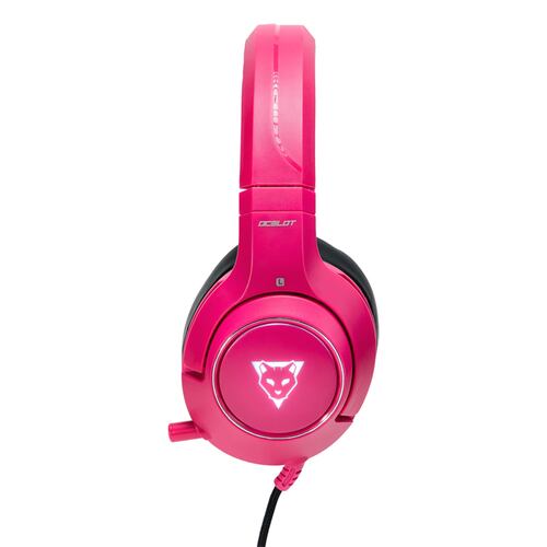 Audífonos Ocelot Gaming OGH03, de Diadema, RGB, Micrófono Abatible, Rosa.
