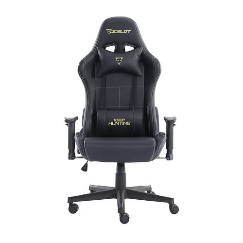 Silla Ocelot Gaming OGS-01, Negro, de Vinipiel, Reclinable, Reposabrazos 2D, hasta 150 Kg.