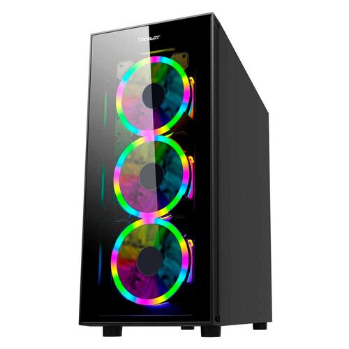 Gabinete Ocelot Gaming OGMC01, ATX, Cristal Templado, sin Fuente, Negro.