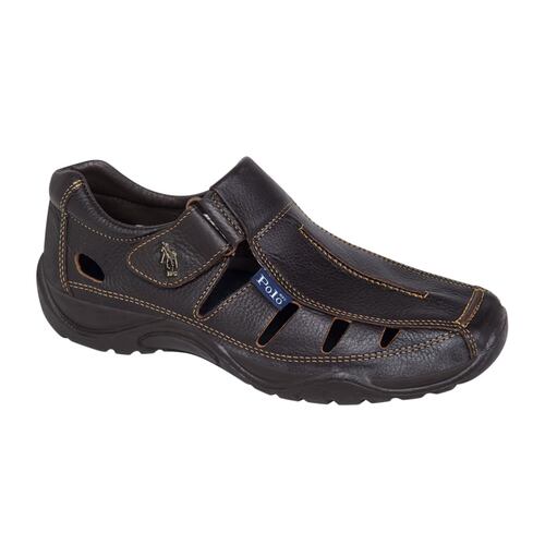 Sandalias casuales HPC Polo para hombre, color café, mod. 153921