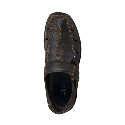 Sandalias casuales HPC Polo para hombre, color café, mod. 153921