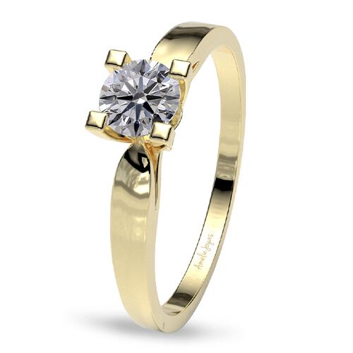 Anillo de Compromiso con 20 puntos Diamante Natural Certificado Oro 14K Amelie Joyas