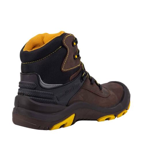 Botas de trabajo industrial con casquillo marca Goodyear color café oscuro, mod. 956233