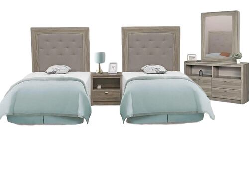 Recamara Gemela Garone Gris Olivo - Kessa.