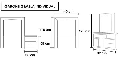 Recamara Gemela Garone Gris Olivo - Kessa.