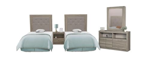 Recamara Gemela Garone Gris Olivo - Kessa.