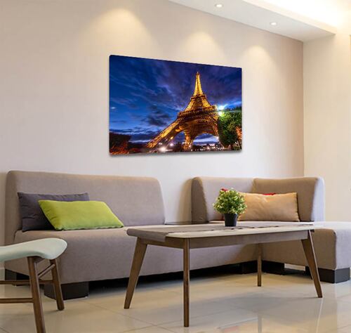 Cuadro Decorativo Canvas Atardecer en la Torre Eiffel 120 X 60 cm.