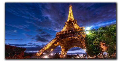 Cuadro Decorativo Canvas Atardecer en la Torre Eiffel 120 X 60 cm.