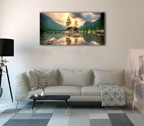 Cuadro Decorativo Canvas de tormenta en las Montañas 120 X 60 cm.