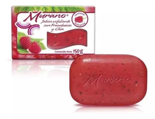 Jabón Barra Murano Natural Frambuesa Y Chía 1 Pieza 150g
