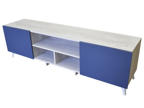  Mueble para TV de 80" Europa  Moderno  y Minimalista Hogare Blanco Azul 