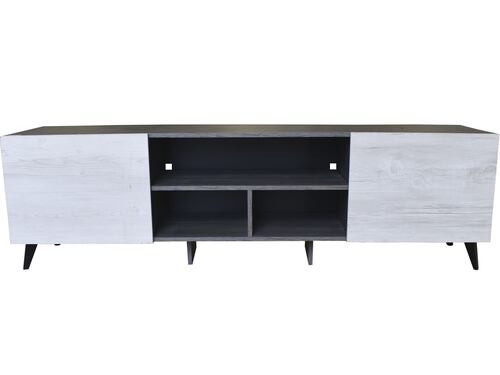  Mueble para TV de 80" Europa Practico e Inteligente Hogare  Gris Blanco