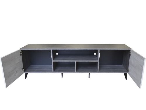  Mueble para TV de 80" Europa Practico e Inteligente Hogare  Gris Blanco