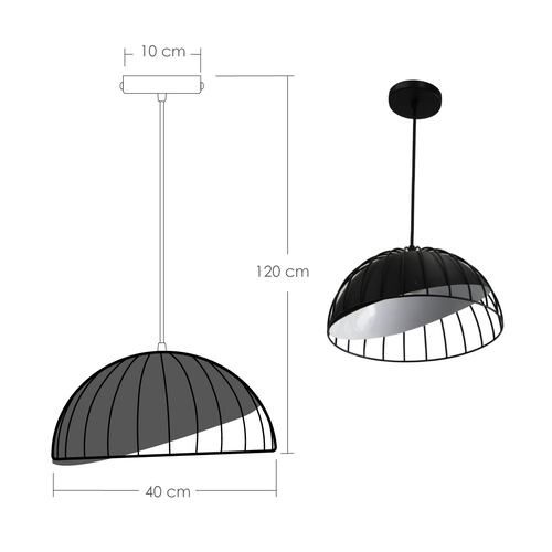 Lampara De Techo Colgante Tipo Jaula Industrial Decorativa 30 cm de diámetro