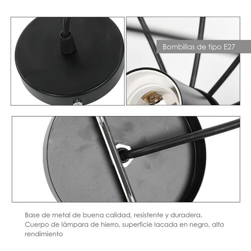 Lampara De Techo Colgante Tipo Jaula Industrial Decorativa 30 cm de diámetro