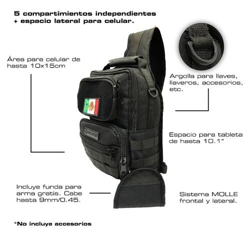 Pechera Tactica Kampak Ag01 Super Amplia Con funda P/arma 