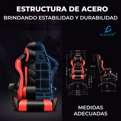 Silla Gamer Gaming Diseño Racing Video Juegos Oficina - Masaje 7 Posiciones Diferentes