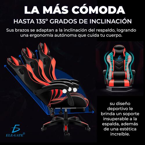 Silla Gamer Gaming Diseño Racing Video Juegos Oficina - Masaje 7 Posiciones Diferentes