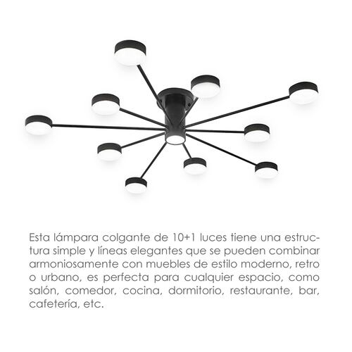 Lampara de techo estilo industrial hierro forjado lampara downlight 10+1 luces